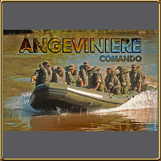 Inflatable boat with soldiers